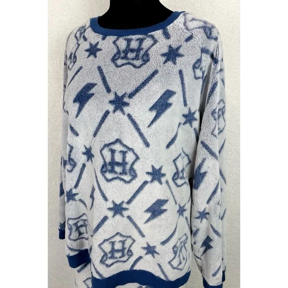 HARRY POTTER • Blue 2-Piece Fleece Jogger Pajama Lounge Set, XL - Picture 7 of 16